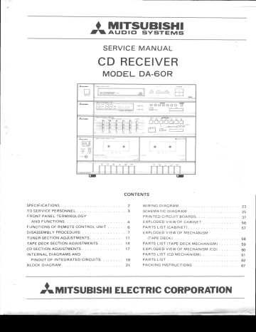 Cd Receiver A Mlrsubrshr Elecrrtc Corporatton Manualzz