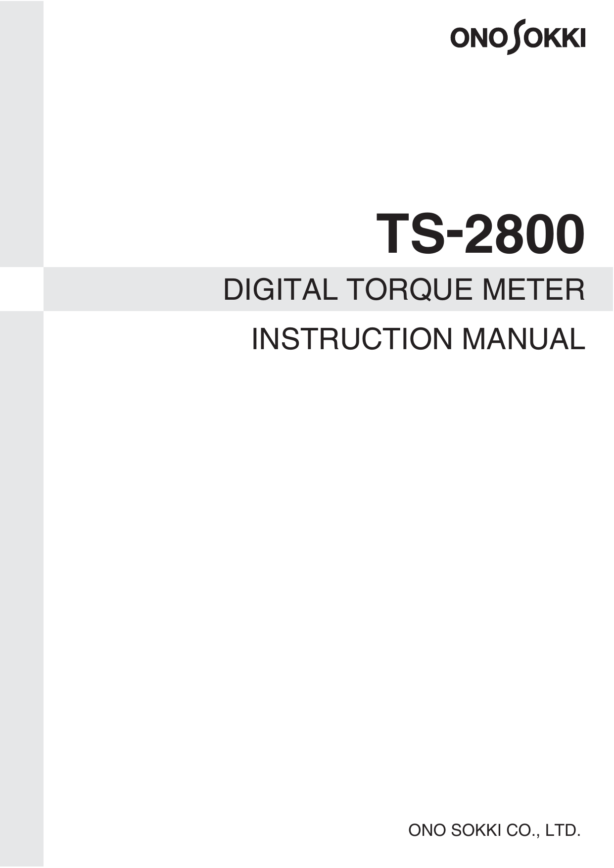 TS2800 Ono Sokki Technologies Manualzz