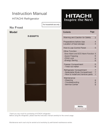 Hitachi R B500pt Instruction Manual Manualzz