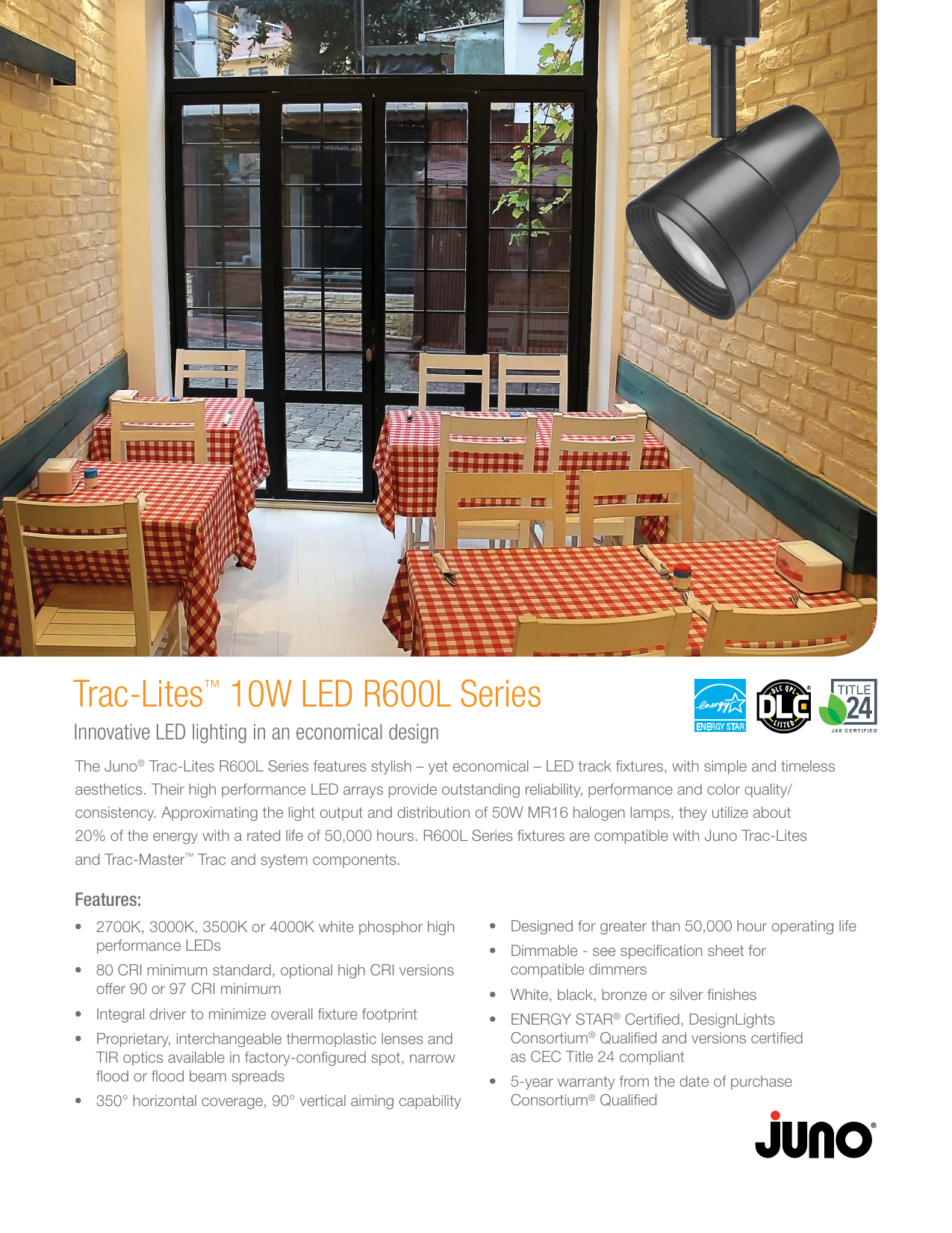 JUNO Trac-Lites R600l G2 35K 80CRI