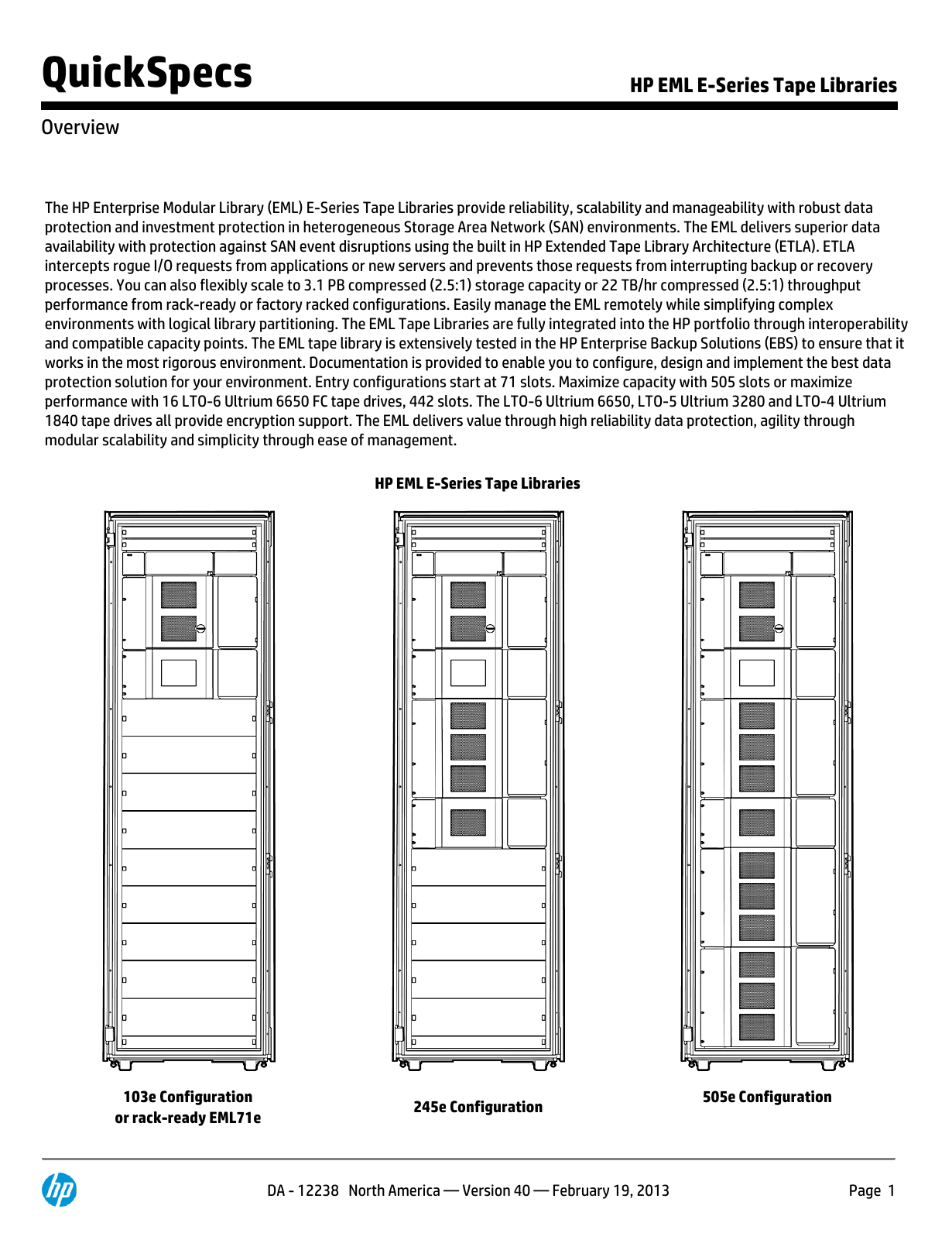 HP EML ESeries Tape Libraries Manualzz