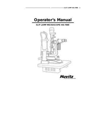 Huvitz HS-7000 Operator's Manual | Manualzz
