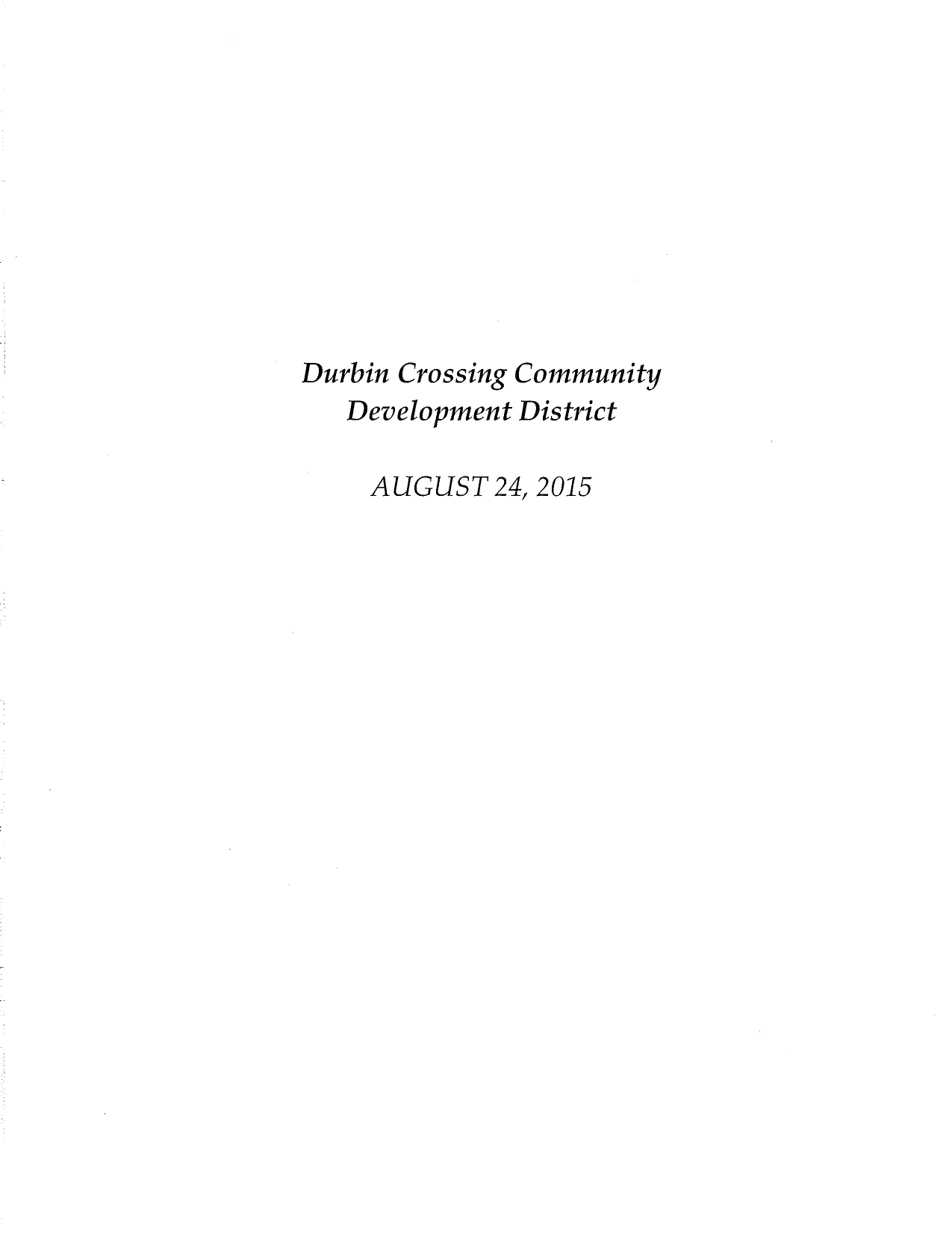 agenda package durbin crossing
