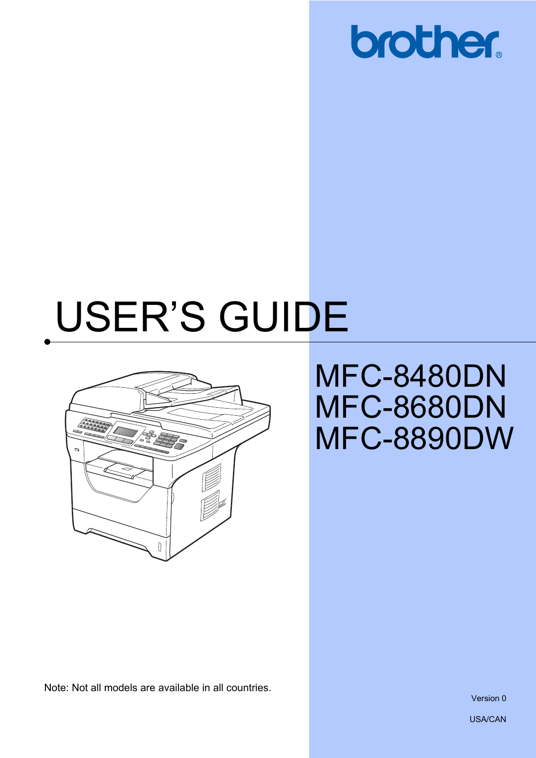 Brother MFC 8890DW B/W Laser AllinOne User manual Manualzz