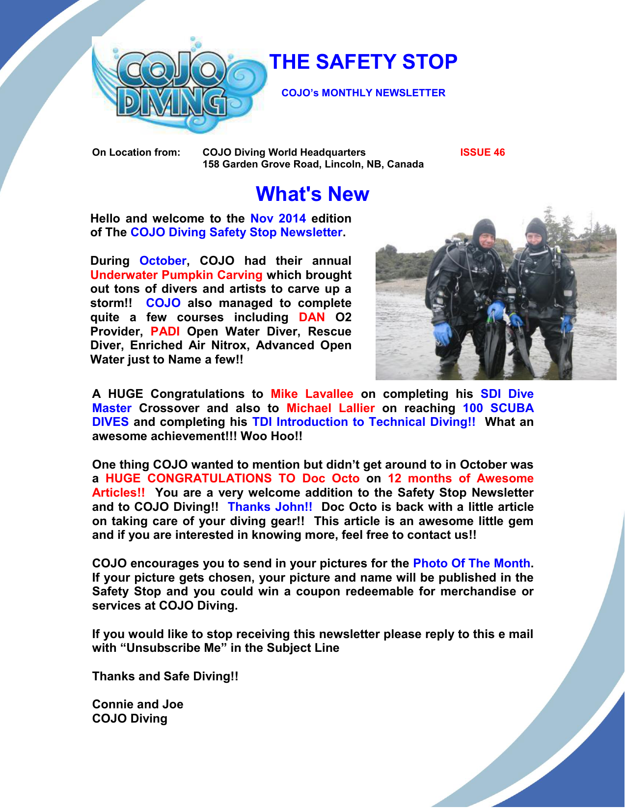 What S New Cojo Diving Manualzz Com