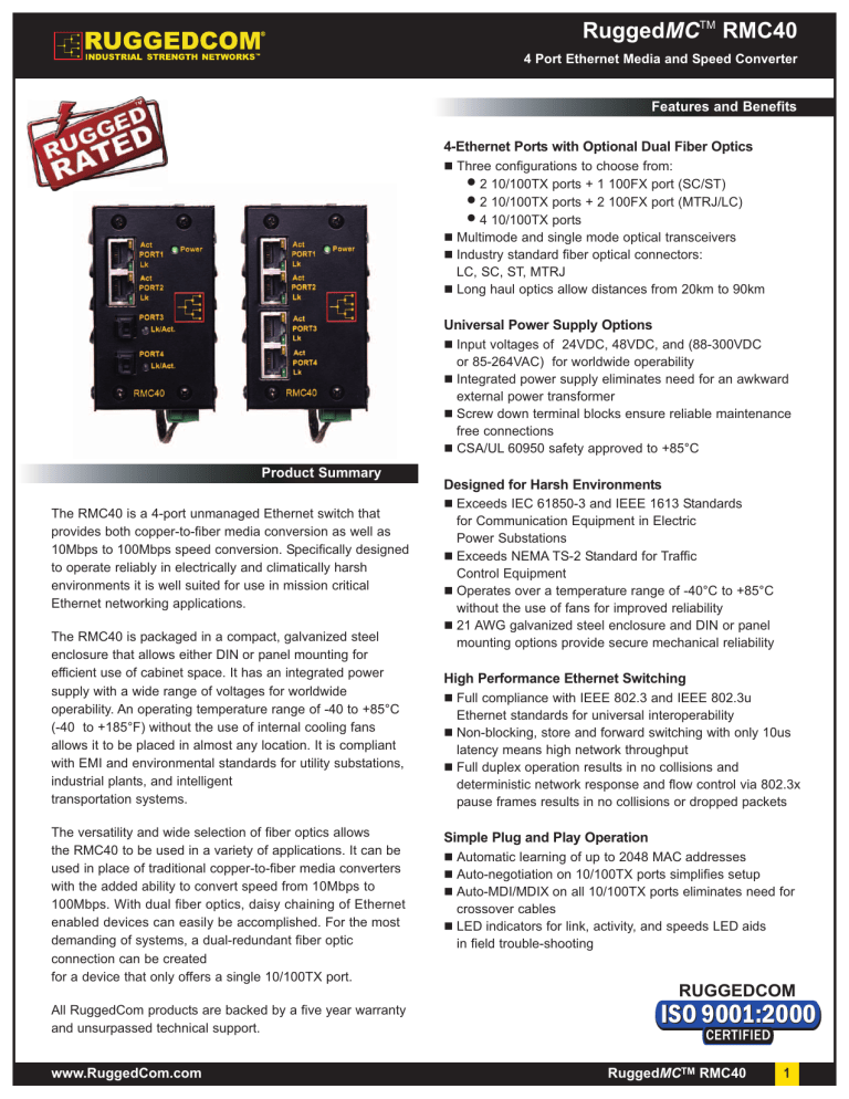 Rmc40 Datasheet Rev S Qxd Manualzz