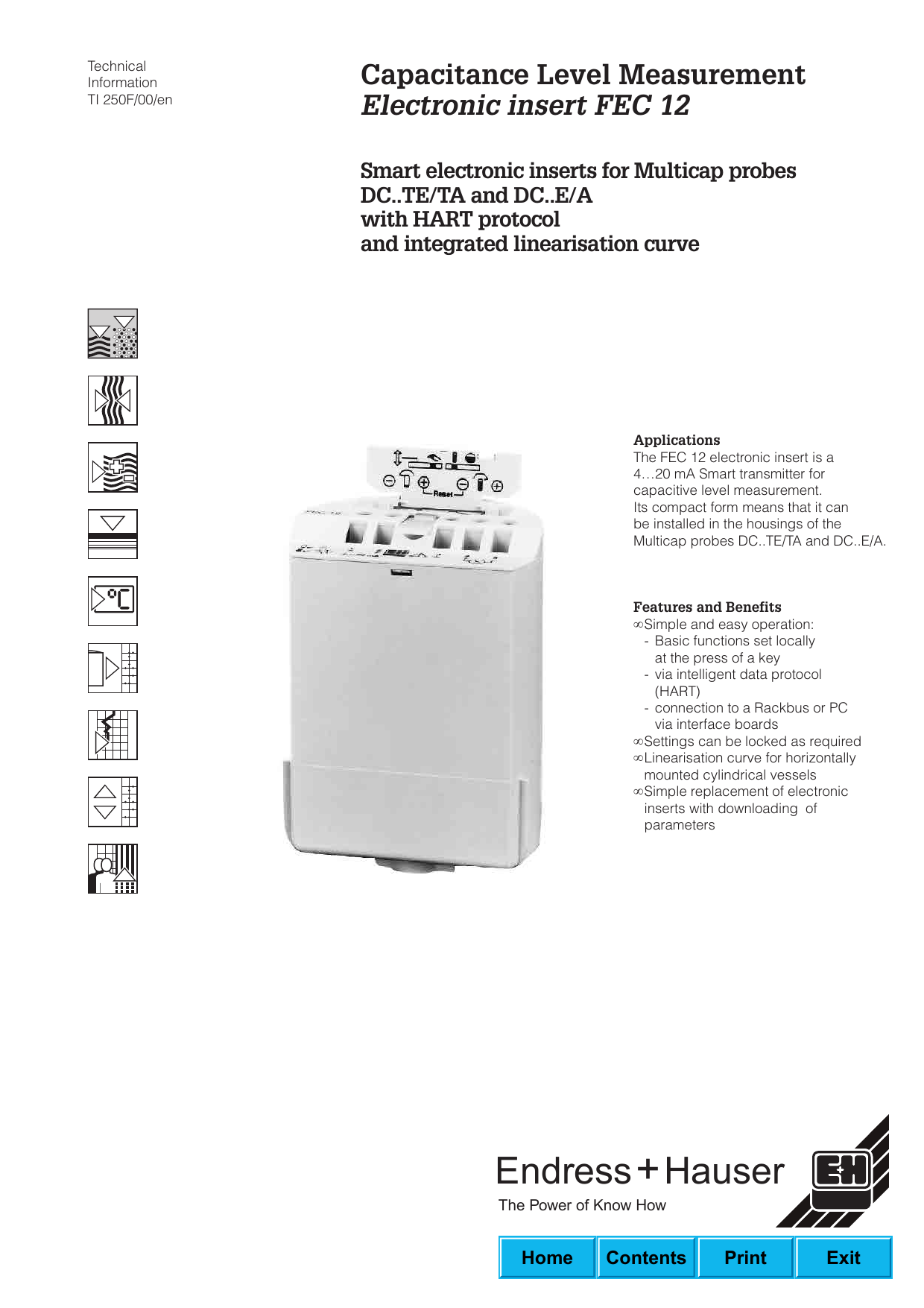 Capacitance Level Measurement Electronic Insert Fec 12 Manualzz