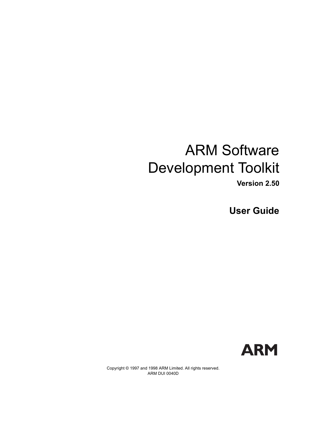 Arm Software Development Toolkit Manualzz