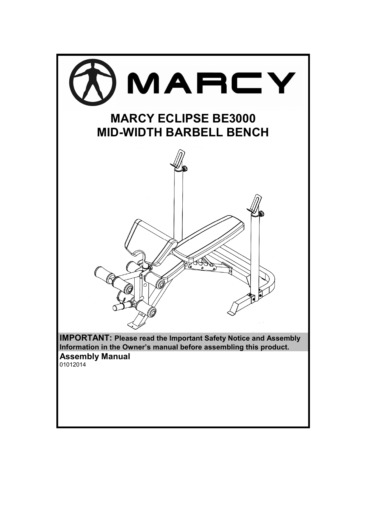 Marcy eclipse ub1000 discount adjustable weight bench