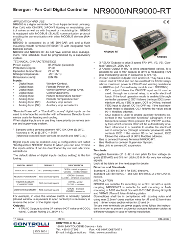 Controlli NR9000-RT manual | Manualzz