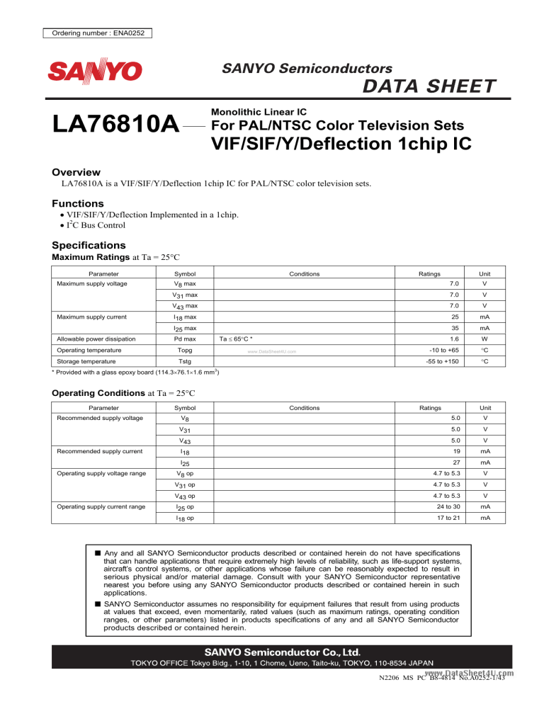 La76810a Datasheet From Ic On Manualzz