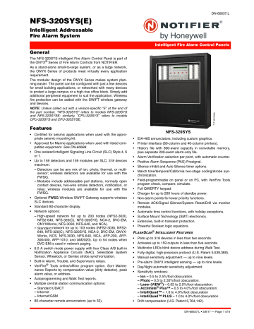 Notifier NFS-320SYS(E) Data Sheet | Manualzz