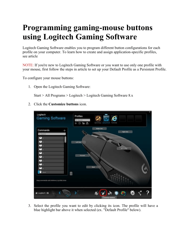 Programming Gaming Mouse Buttons Using Logitech Gaming Software Manualzz