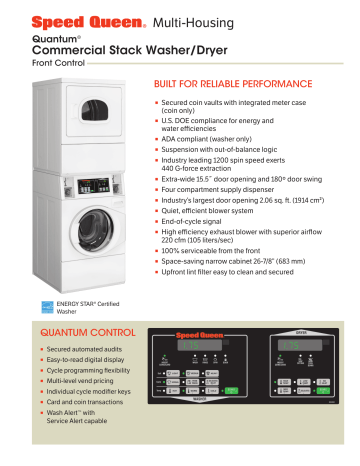 Speed queen stackable washer deals and dryer manual