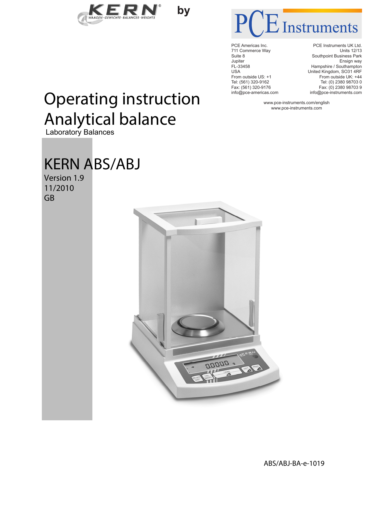 Operating instruction Analytical balance Manualzz