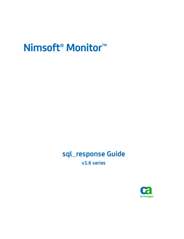 Nimsoft Monitor sql_response Guide | Manualzz