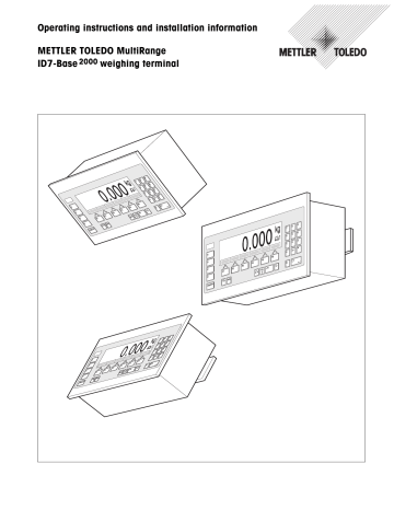 Mettler Toledo Id7 Wall Basepac00 Weighing Terminal Operating Instructions Manualzz