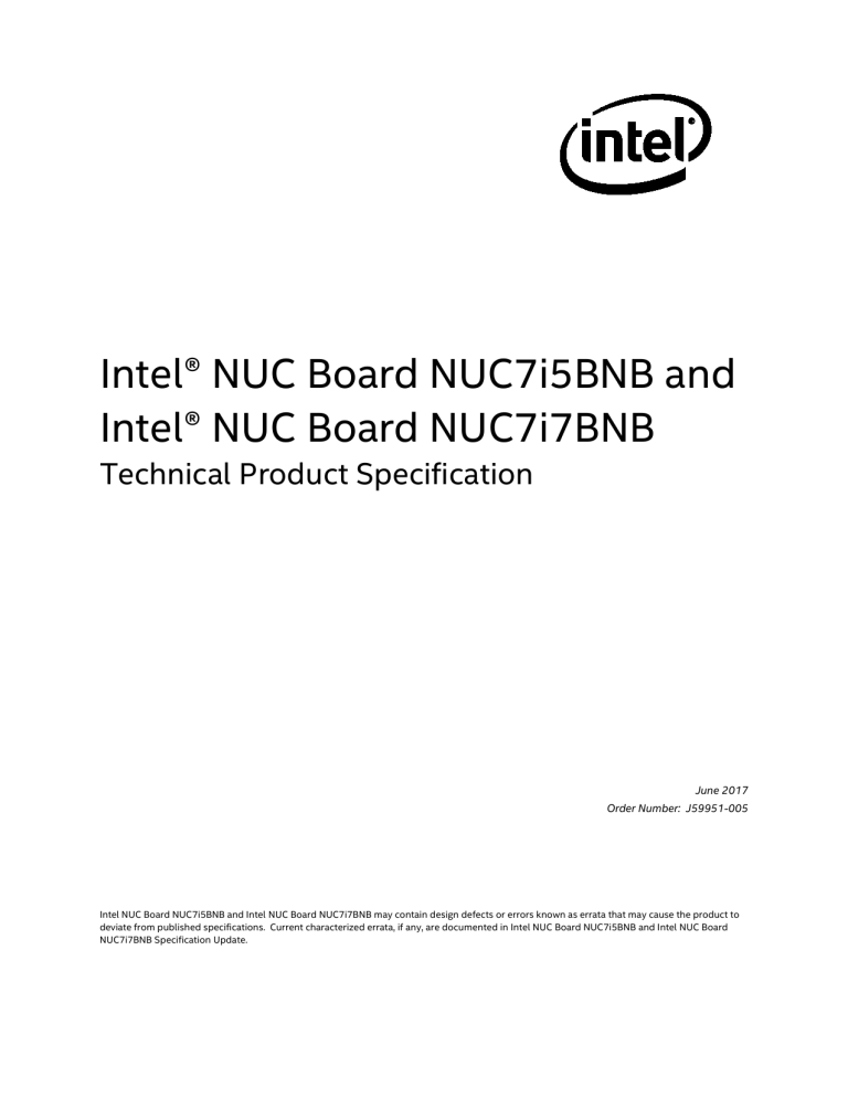 Intel Nuc Board Nuc7i5bnb And Intel Nuc Board Nuc7i7bnb Manualzz