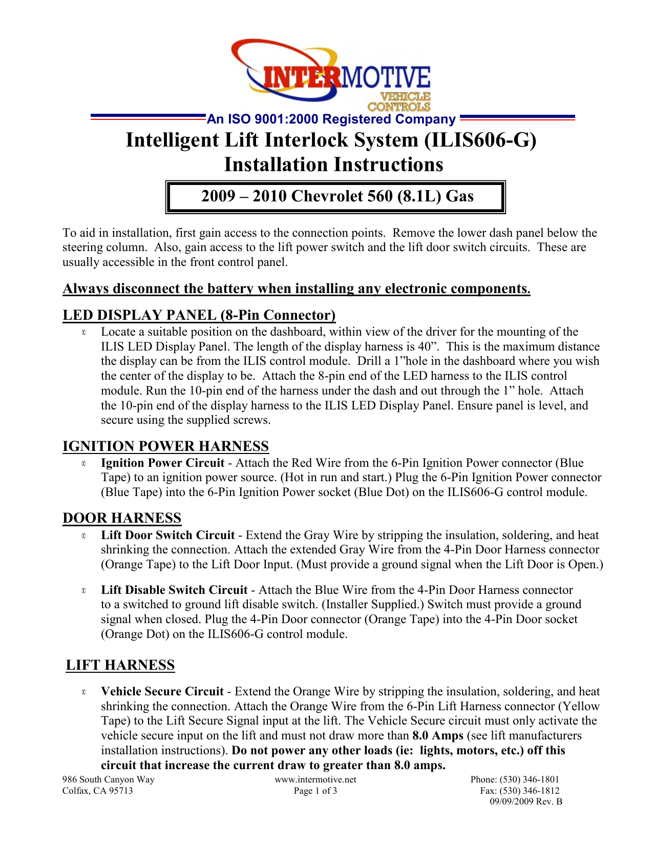 Intelligent Lift Interlock System (ILIS606G) Installation Manualzz