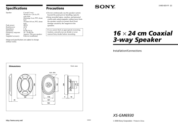 Sony XS-GM6930 User manual | Manualzz