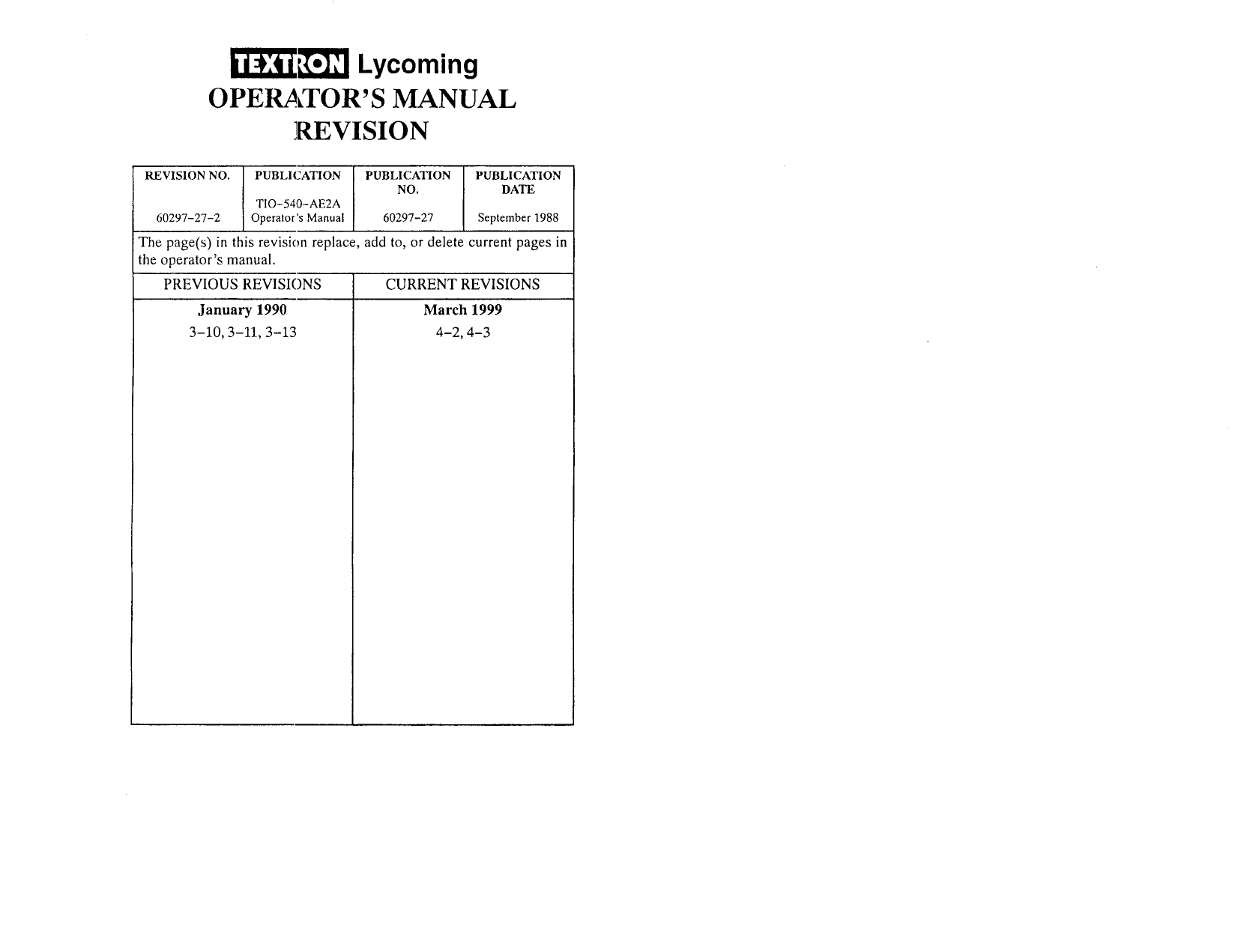 Lycoming service instruction no. 1042af