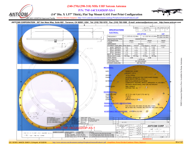 240 270 290 310 Mhz Uhf Satcom Antenna P N 7nf Manualzz