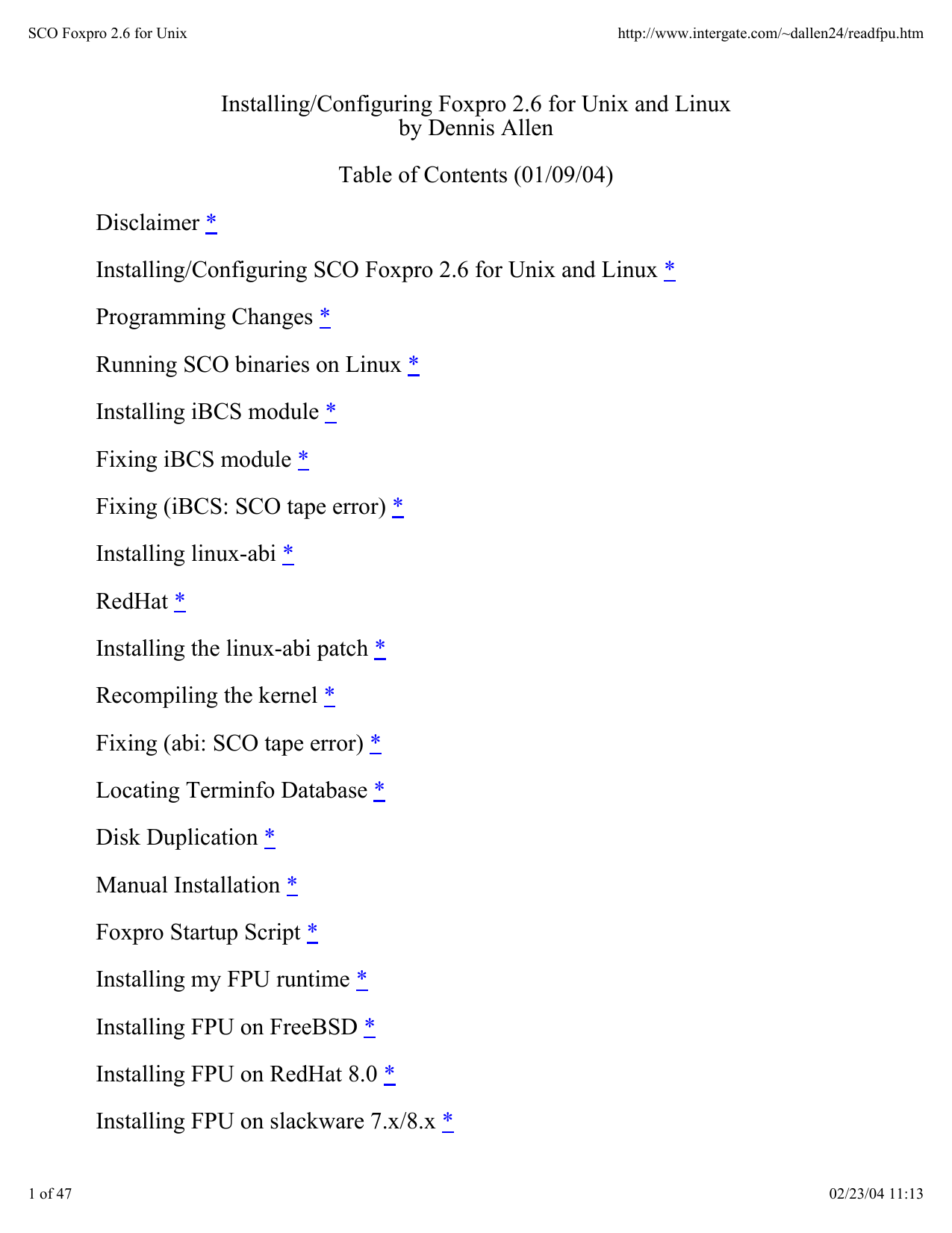 foxpro 2.6 screen locations