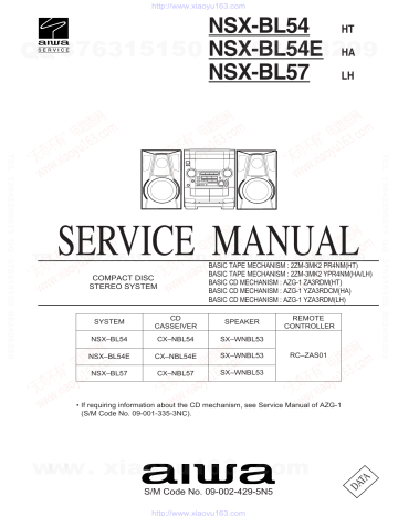 Aiwa Nsx Bl54 Lh Service Manual Manualzz