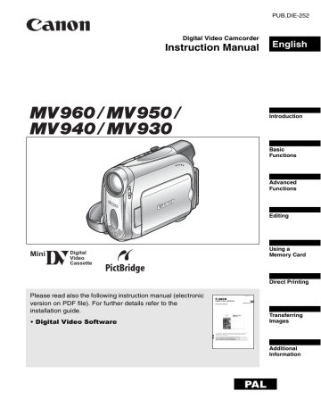 Zooming. Canon MV940, MV950, MV930, MV 950, MV960 | Manualzz