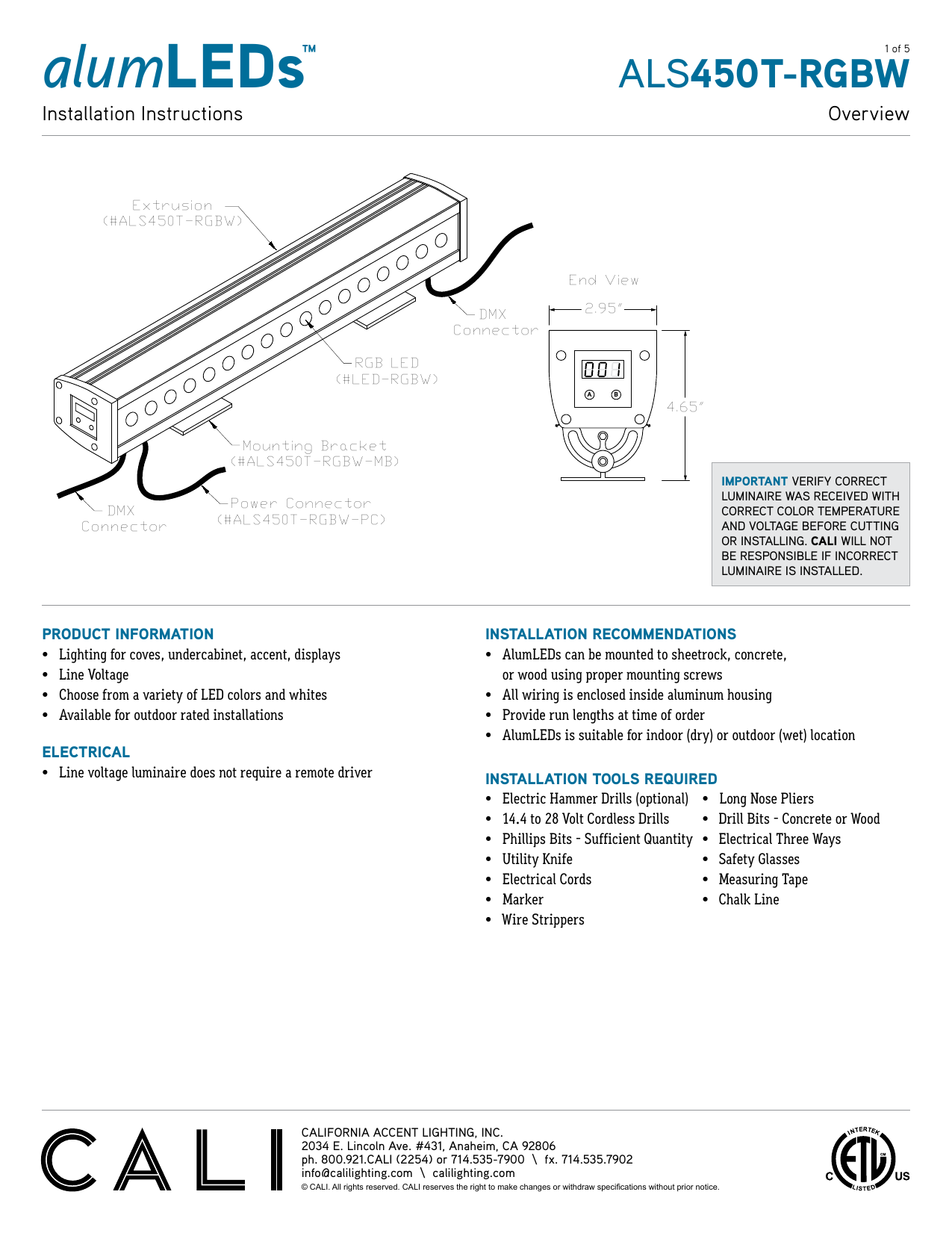 Alumleds California Accent Lighting Manualzz Alumleds California Accent Lighting Manualzz