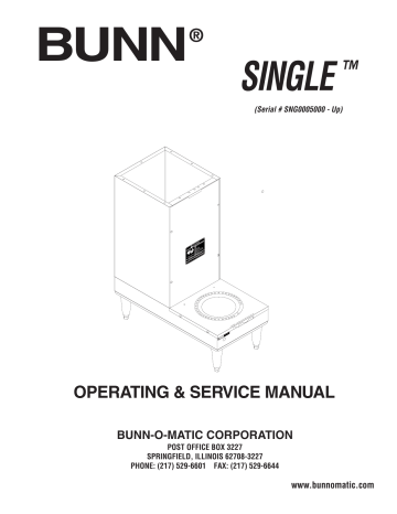 Bunn | SINGLE TM (Serial # SNG0005000 - Up) | User manual | schematic ...