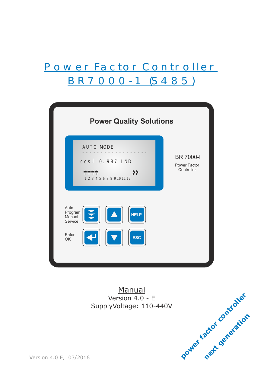 Power Factor Controller BR7000 Manualzz
