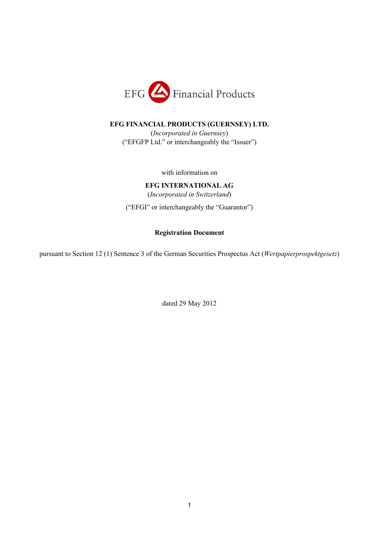 Efg Financial Products Guernsey Ltd Manualzz Com