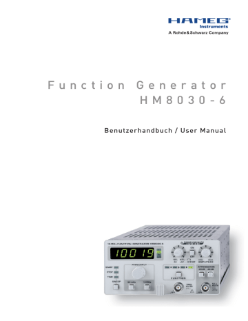 HAMEG HM8030-6 User Manual | Manualzz