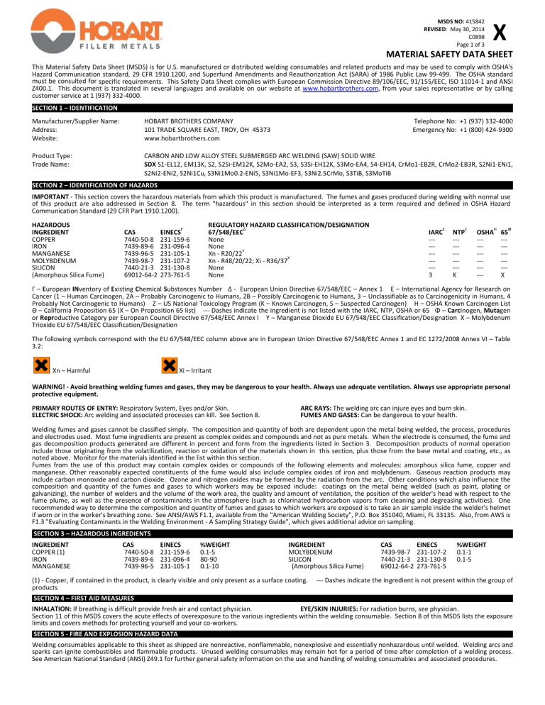 Material Safety Data Sheet Manualzz