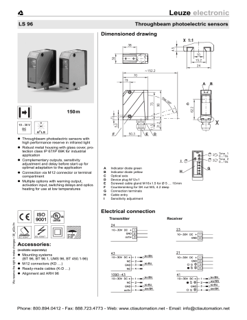 Leuze Ls 96 Throughbeam Photoelectric Sensors Manualzz