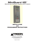 Trigon Electronics MiniGuard IID Installation And Programming Instructions