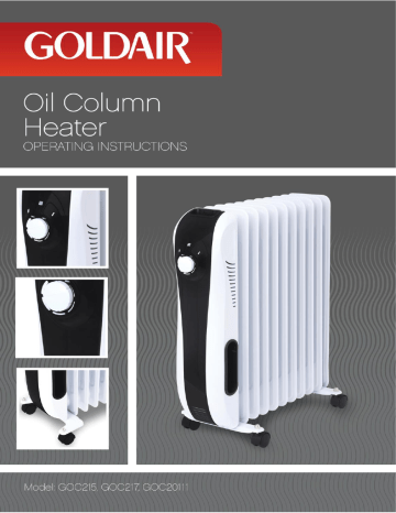 Goldair GOC217 1500W 7 Fin Oil Column Heater manual | Manualzz