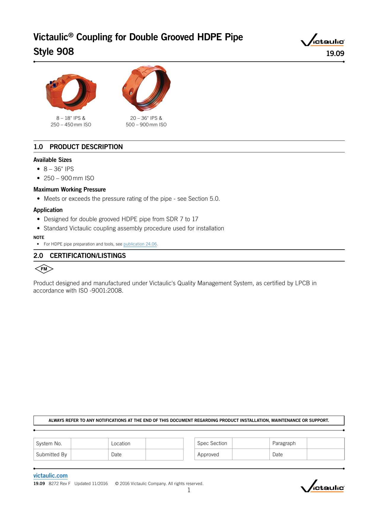 Hdpe Ips Pipe Size Chart