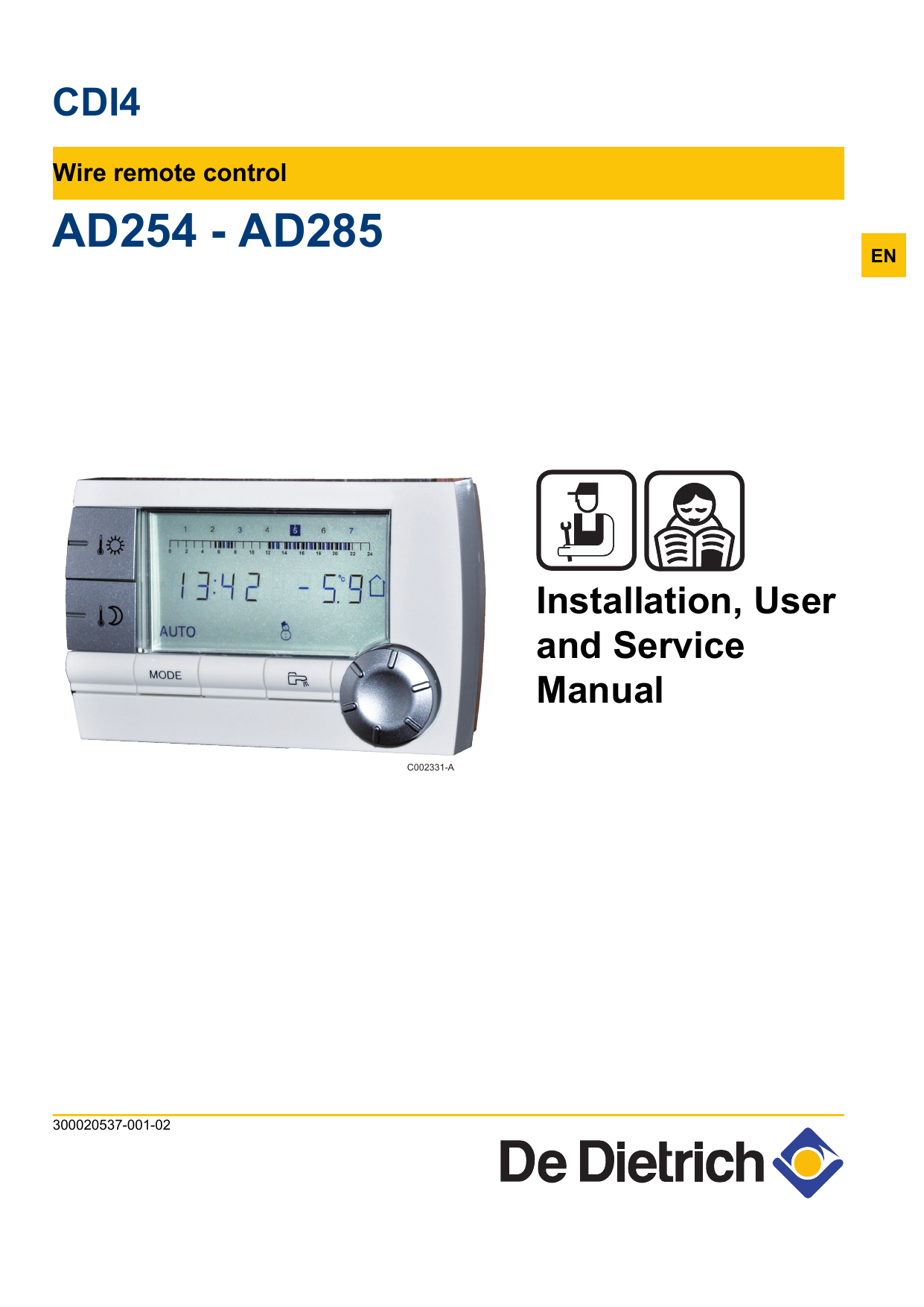 dedietrich-ad254-installation-user-and-service-manual-manualzz