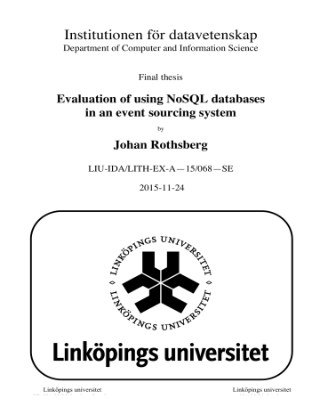 Evaluation Of Using Nosql Databases In An Event Sourcing System Manualzz