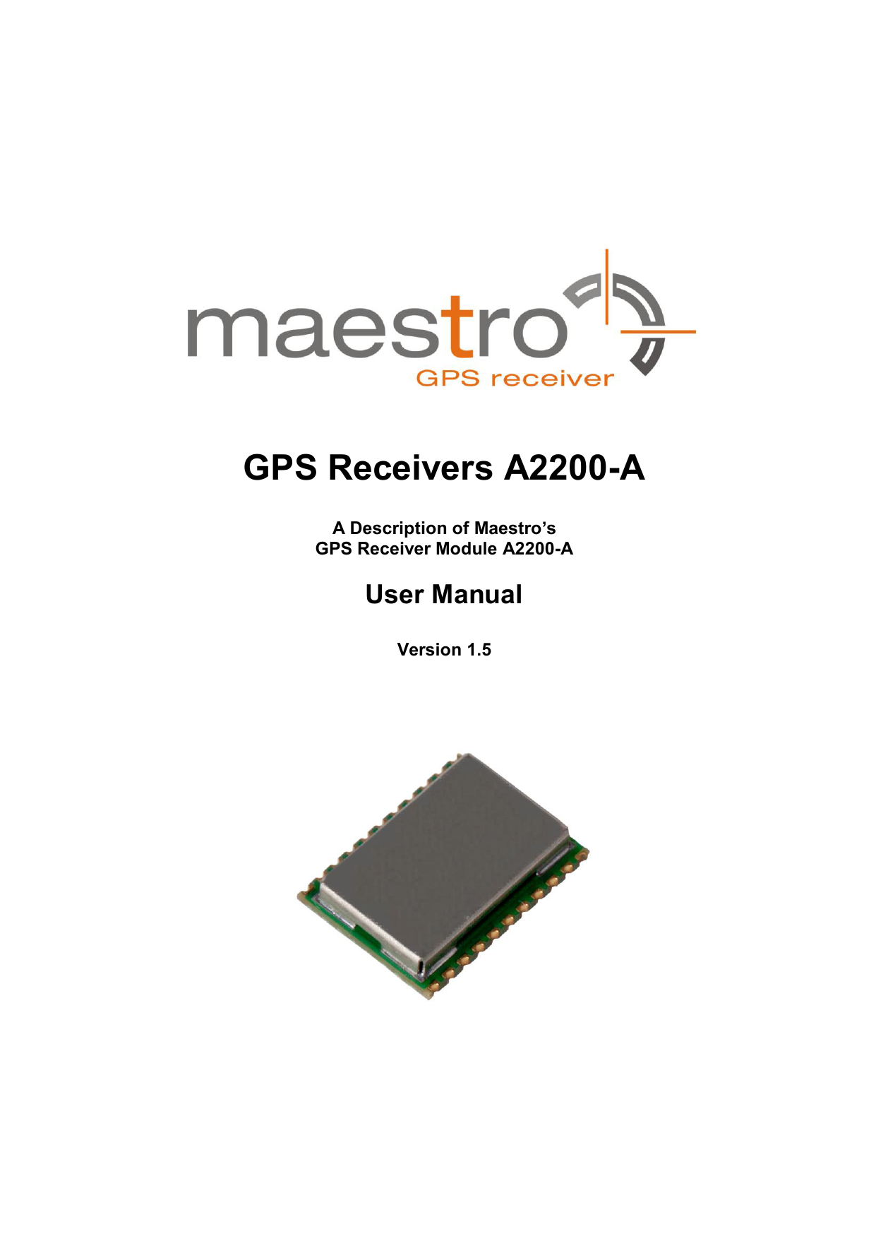GPS Receiver A2200 Manualzz