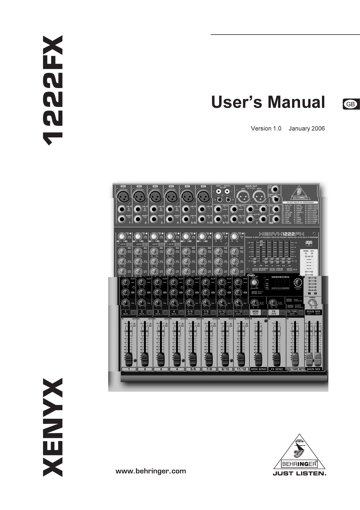 XENYX 1222fx. Behringer XENYX 1222fx инструкция.