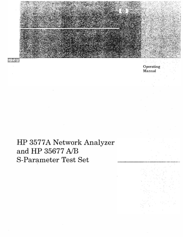 HP 3577A Operator`s Manual | Manualzz