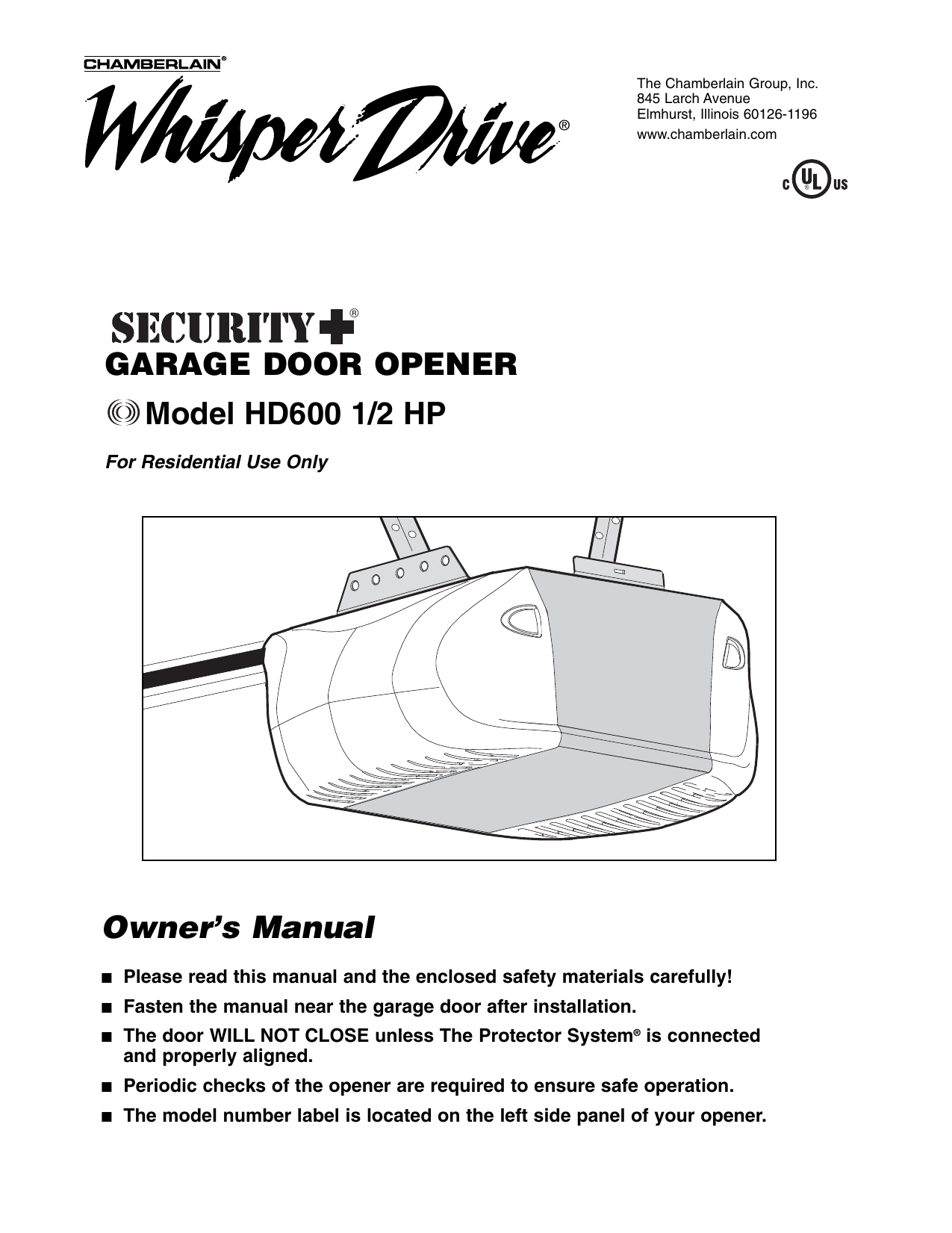 Chamberlain 050dctwf manual