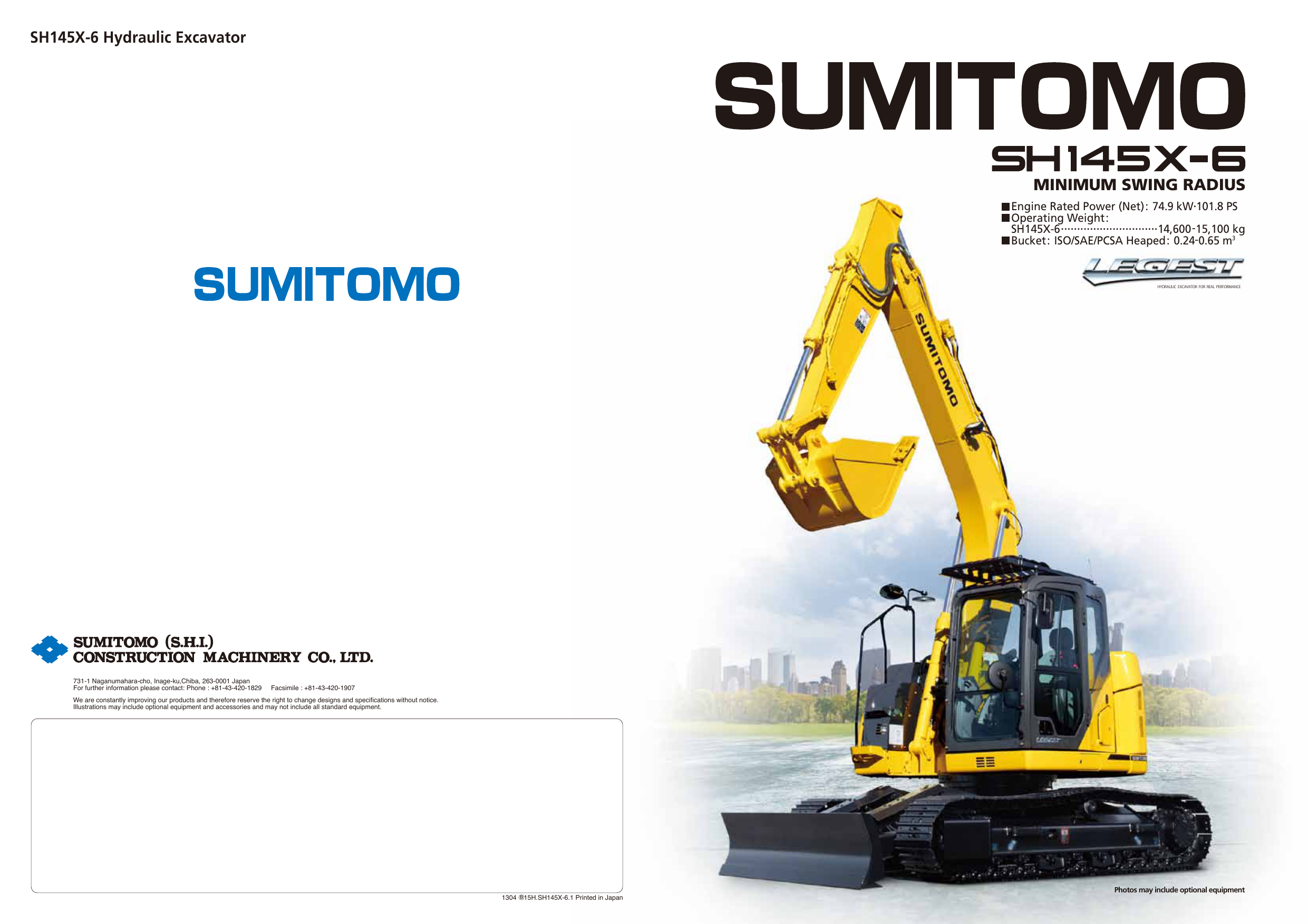 Sh145x 6 Hydraulic Excavator Minimum Swing Manualzz