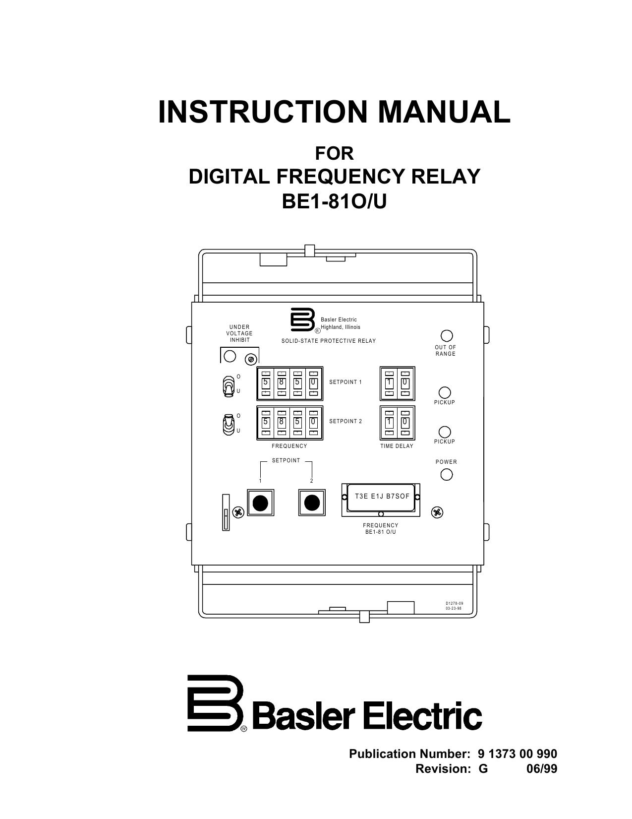 Instruction Manual For Digital Frequency Relay Be1 81o U