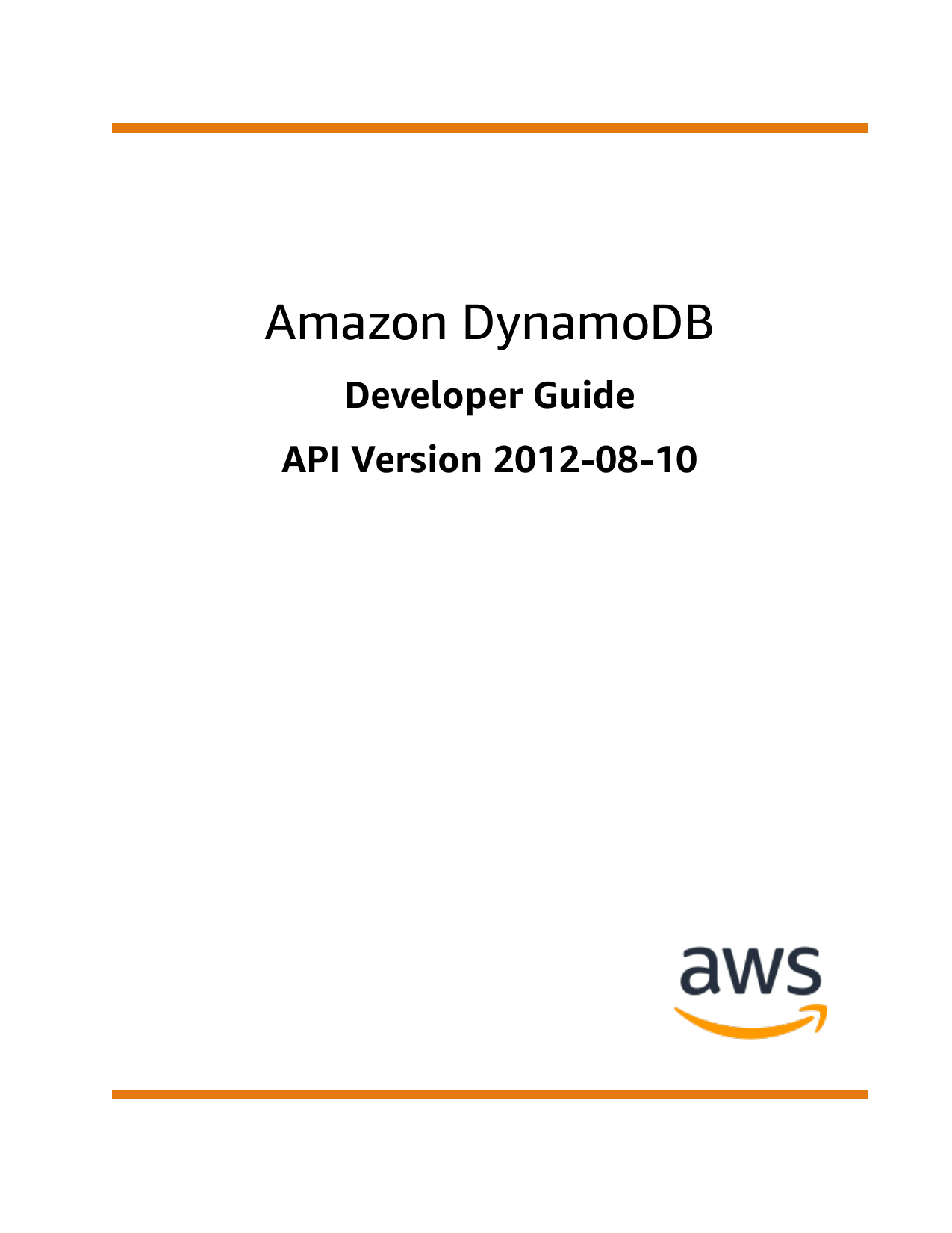 Amazon Dynamodb Developer Guide Manualzz
