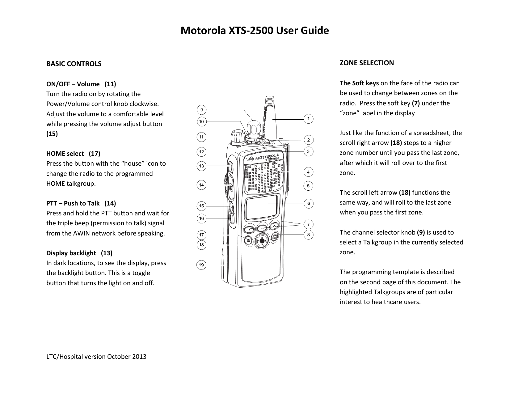 Motorola XTS-2500 User Guide | Manualzz