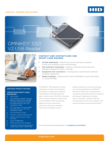 OMNIKEY® 5321 V2 USB Reader | Manualzz